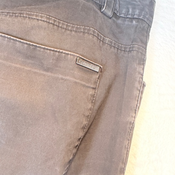 Calvin Klein Pants Mens Size 38x32 Black Slim Fit Casual Canvas Lightweight - Picture 7 of 11